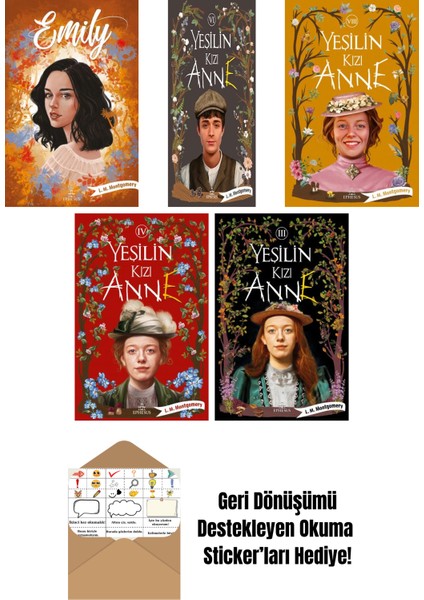 L. M. Montgomery 5 Kitap Seti + Okuma Sticker'ları