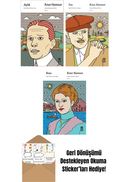 Knut Hamsun 3 Kitap Seti + Okuma Sticker'ları