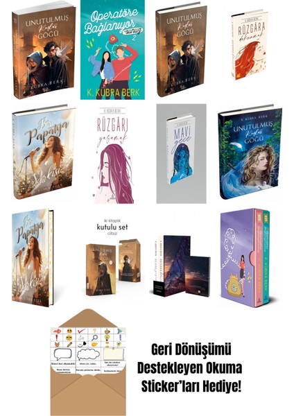 K. Kübra Berk 12 Kitap Seti + Okuma Sticker'ları