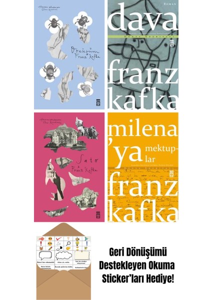 Franz Kafka 4 Kitap Seti + Okuma Sticker'ları