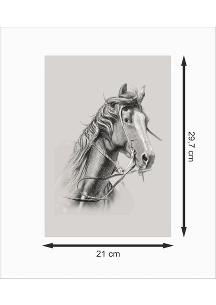 At Karakalem Dekoratif Ahşap Poster fiyatları