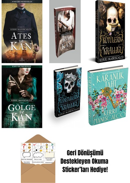 Kerri Maniscalco 6 Kitap Seti + Okuma Sticker'ları