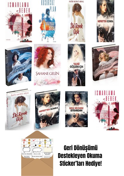Fatih Murat Arsal 12 Kitap Seti + Okuma Sticker'ları