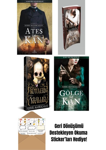 Kerri Maniscalco 4 Kitap Seti + Okuma Sticker'ları