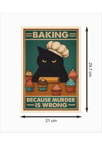 Mutfak Kedi Şef Dekoratif Retro Ahşap Poster fiyatları