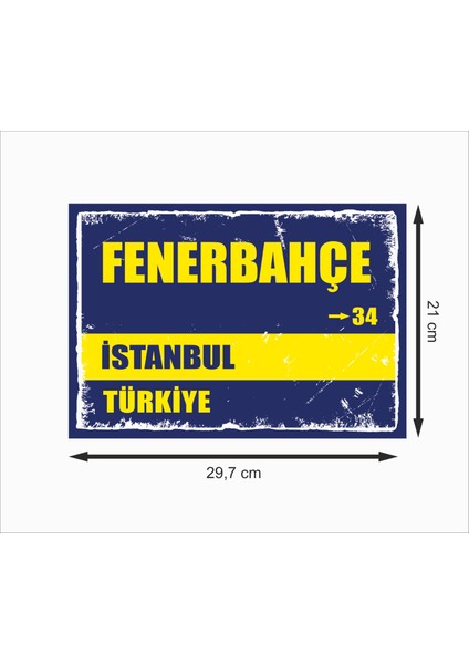 Fenerbahçe Sokak Tabelası Dekoratif Retro Ahşap Poster fiyatları
