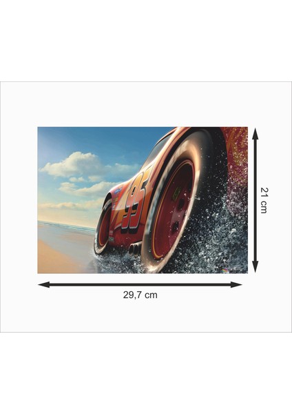 Arabalar Şimşek Mcqueen 1 Dekoratif Ahşap Poster fiyatları