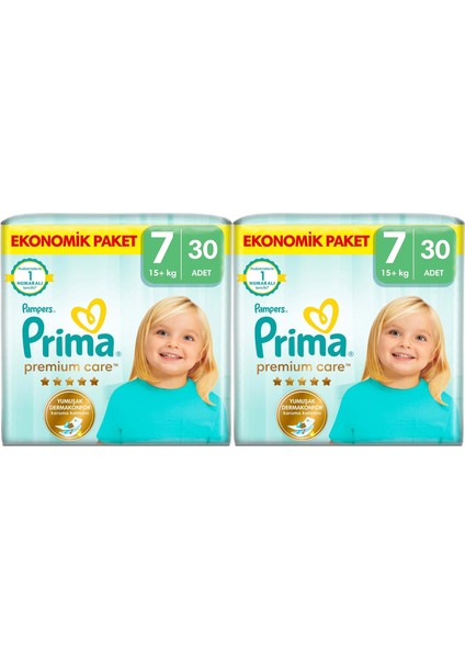 Premium Care Bebek Bezi Beden:7 (15+Kg) Xxx Large 60 Adet Süper Ekonomik Pk