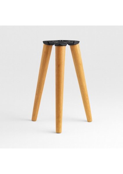 Sehpa Ayak Takımı 3'lü 35 cm Kahverengi Boyalı Doğal Ahşap Silindir Mobilya Ayağı Aksesuar Ayakları