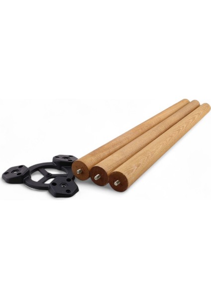 Sehpa Ayak Takımı 3'lü 35 cm Kahverengi Boyalı Doğal Ahşap Silindir Mobilya Ayağı Aksesuar Ayakları fırsatları