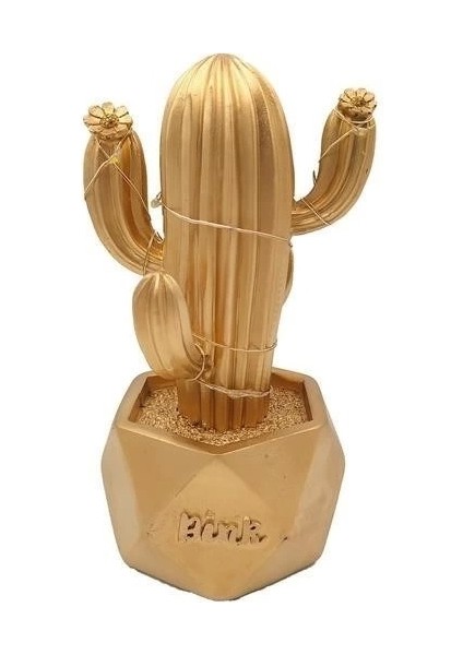 LED Işıklı Sevimli Kaktüs Dekoratif Masa Lambası Mini Biblo Gece Lambası-Gold indirimleri