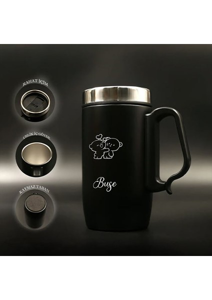 Kişiye Özel Retro Stil 240ML Vakumlu Isı Korumalı Ayıcık Baskılı Termos Kupa modelleri