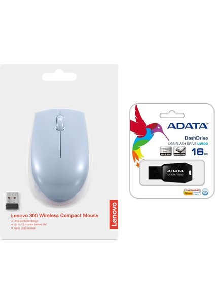 300 Kablosuz Mouse + Adata UV100 16GB USB Bellek fırsatları