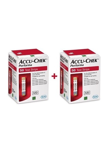 Asfstore Accu-Chek Performa Şeker Ölçüm Stripi 50'li 2 Adet