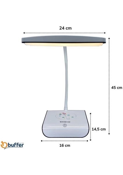 Şarjlı Oynar Esnek Başlıklı Dokunmatik 3 Farklı Modda Yanan Kaymaz Taban LED Masa Lambası fırsatları