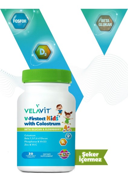 Asfstore Velavit V-Firstect Kids With Colostrum 30 Tablet
