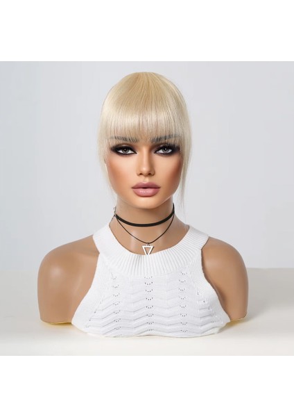 Yoğun Gerçek Saç Perçem - Beyaz Platin