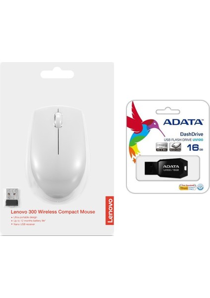 300 Kablosuz Mouse + Adata UV100 16GB USB Bellek fırsatları
