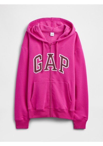 Kadın Pembe Gap Logo Fleece Fermuarlı Sweatshirt fiyatları