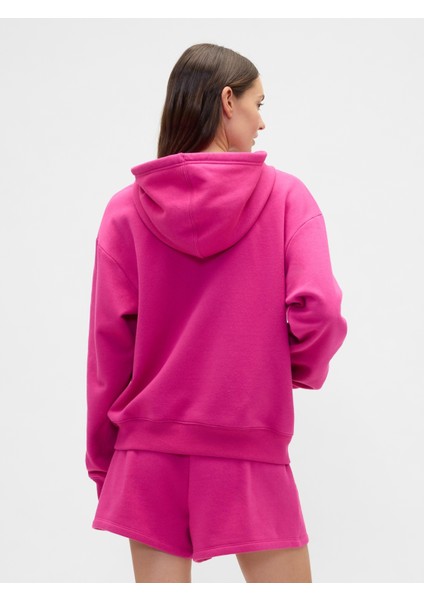 Kadın Pembe Gap Logo Fleece Fermuarlı Sweatshirt indirimleri