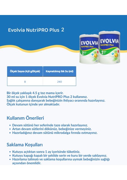 Asfstore Evolvia Nutripro Plus 2 Devam Sütü 800 gr modelleri