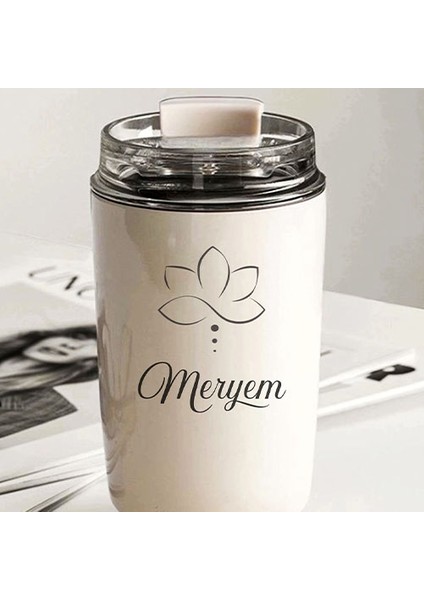 Kişiye Özel Retro Stil 240ML Vakumlu Isı Korumalı Çiçek Baskılı Termos Kupa