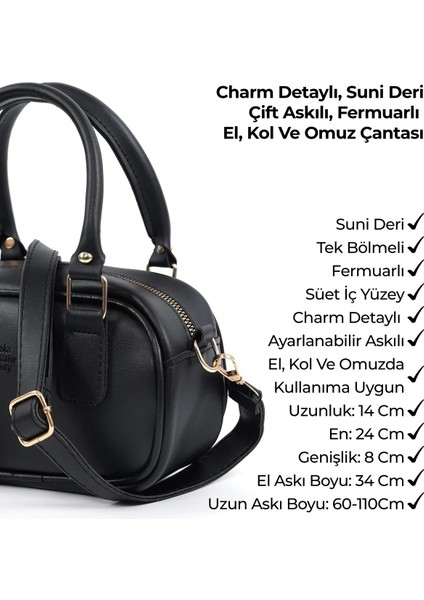 Krem-Taba/siyah/beyaz SHK238 Suni Deri El,kol ve Omuz 3'lü Çanta Seti (SHK108-SHK207-U23)