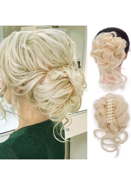 Tokalı Kuyruklu Dağınık Topuz - Platin