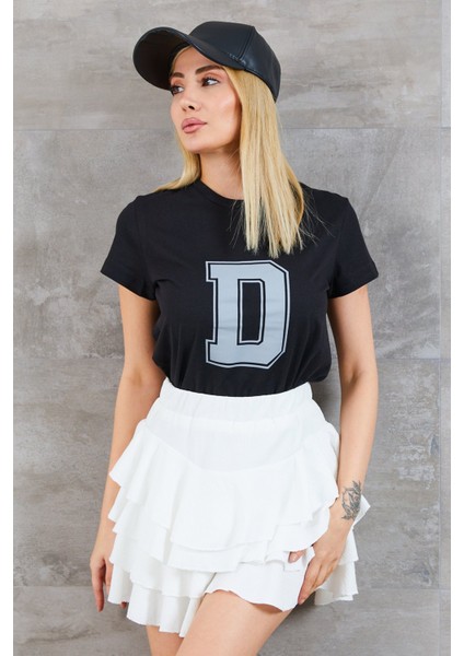 Kadın D Baskılı T-Shirt modelleri