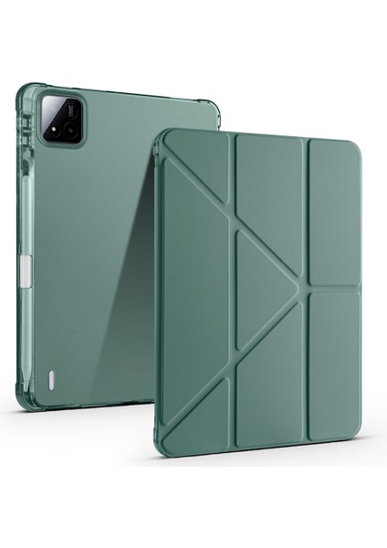 Xiaomi Pad 7 Pro / Pad 7 Kılıf Katlanır Kalem Bölmeli Silikon Standlı Uyku Modlu Akıllı Kapak