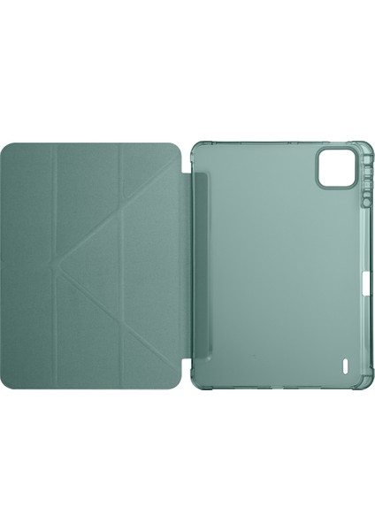 Xiaomi Pad 7 Pro / Pad 7 Kılıf Katlanır Kalem Bölmeli Silikon Standlı Uyku Modlu Akıllı Kapak modelleri