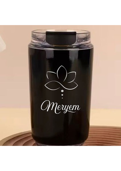 Kişiye Özel Retro Stil 240ML Vakumlu Isı Korumalı Çiçek Baskılı Termos Kupa