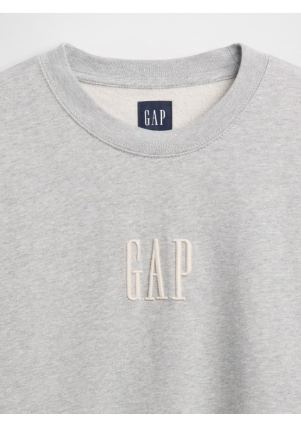 Erkek Gri Heavyweight Oversized Logo Sweatshirt modelleri