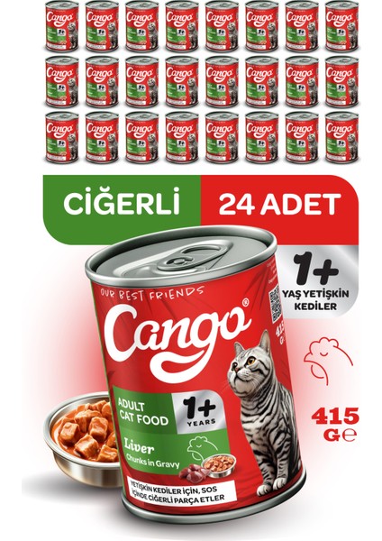Yetişkin Yaş Kedi Maması Ciğerli 415GR 24LÜ