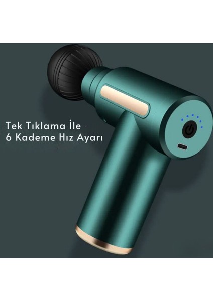 4 Masaj Başlıklı 6 Seviyeli 3800RPM Type-C Taşınabilir Profesyonel Mini Masaj Tabancası modelleri