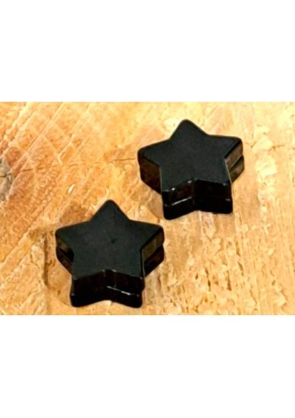 Çelik Mıknatıslı Yıldız Siyah Unisex Küpe