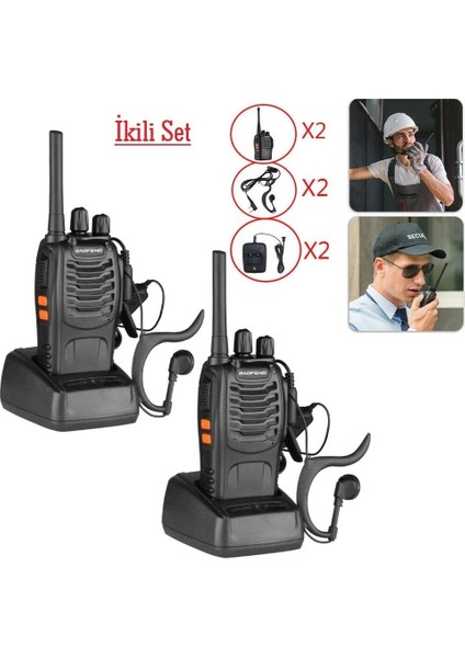 BF-88E Lisanssız Pmr El Telsizi 2li Set Kulaklık Hediy fiyatları