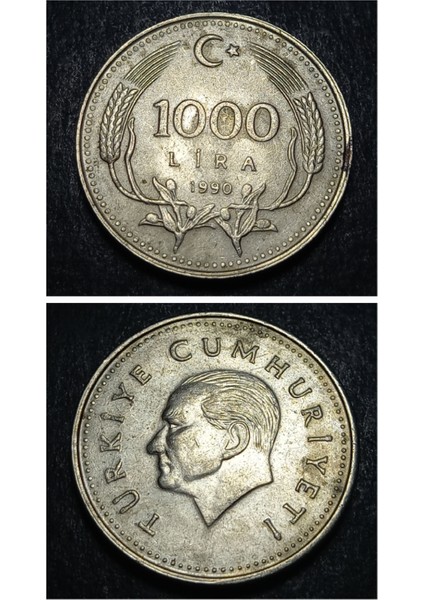 399636899182E942BF 1990 1000 Lira Ççt+ %69,5 Bakır Para