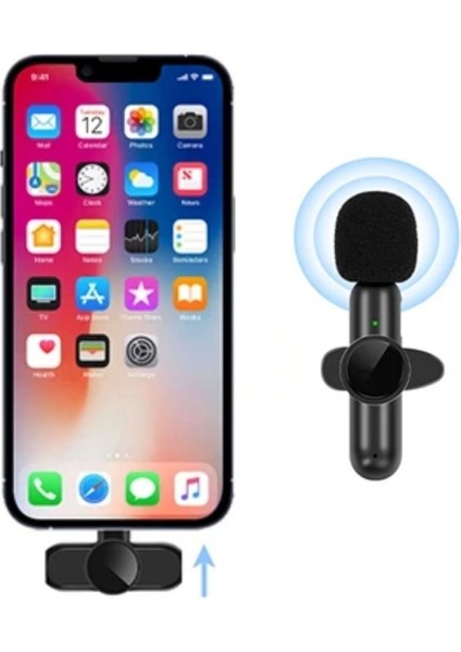 Type C Uyumlu Iphone Dönüştürücülü Kablosuz Yaka Mikrofonu Android ve Iphone Uyumlu Mini Mikrofon indirimleri