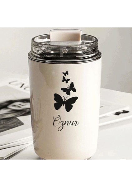 Kişiye Özel Retro Stil 240ML Vakumlu Isı Korumalı Kelebek Baskılı Termos Kupa modelleri