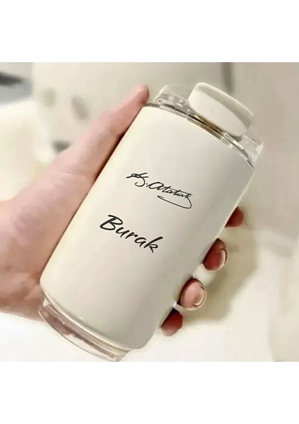 Kişiye Özel Retro Stil 240ML Vakumlu Isı Korumalı Imza Baskılı Termos Kupa