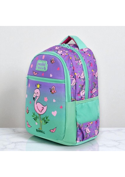 Lisanslı Lila-Su Yeşili Flamingo Desenli Ilkokul Sırt Çantası & Beslenme Çantası modelleri