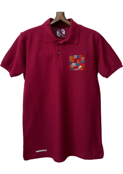 Bordo Lacoste Tasarım Polo Yaka
