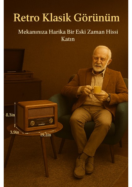 RX-BT89 Nostaljik Radyo – Bluetooth, Fm, Usb, Tf Kart ile Tam Donanımlı Retro Keyfi! fiyatları