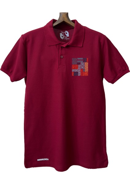 Bordo Lacoste Tasarım Polo Yaka