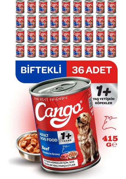 Yaş Yetişkin Köpek Maması Etli 415GR 36LI