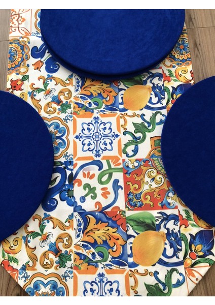 Sulu Boya Çini Limon Desenli Runner & Supla indirimleri