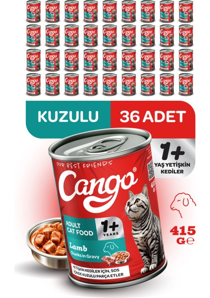 Yetişkin Yaş Kedi Maması Kuzu Etli 415GR 36LI