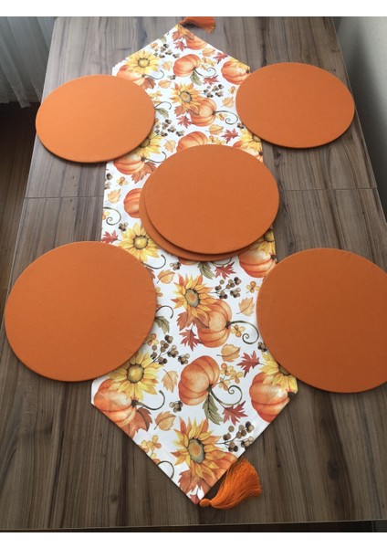 Balkabağı Desenli Runner & Supla fırsatları