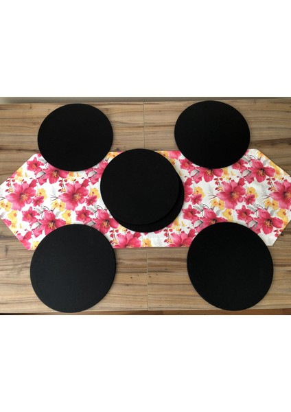 Fuşya Sarı Büyük Çiçek Desenli Runner & Supla modelleri